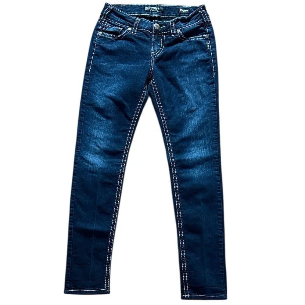 Silver Suki Dark Wash Mid Skinny Jeans